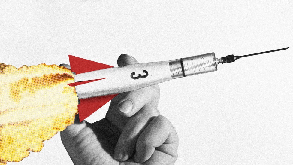 illustration of booster shot at booster rocket