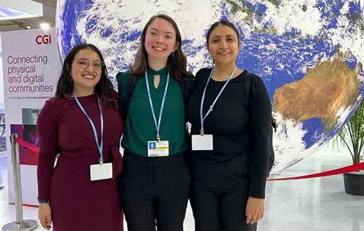 Arden Podpora, Elena Hernandez, and Prof. Sadaf Sobhani at COP27