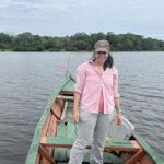 Marisol Patricia Valverde Montellano in a boat