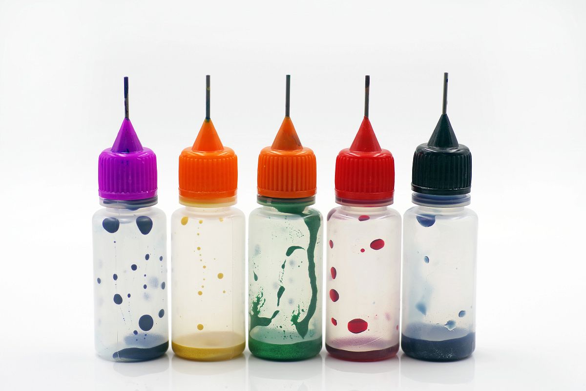 Bottles of food dyes