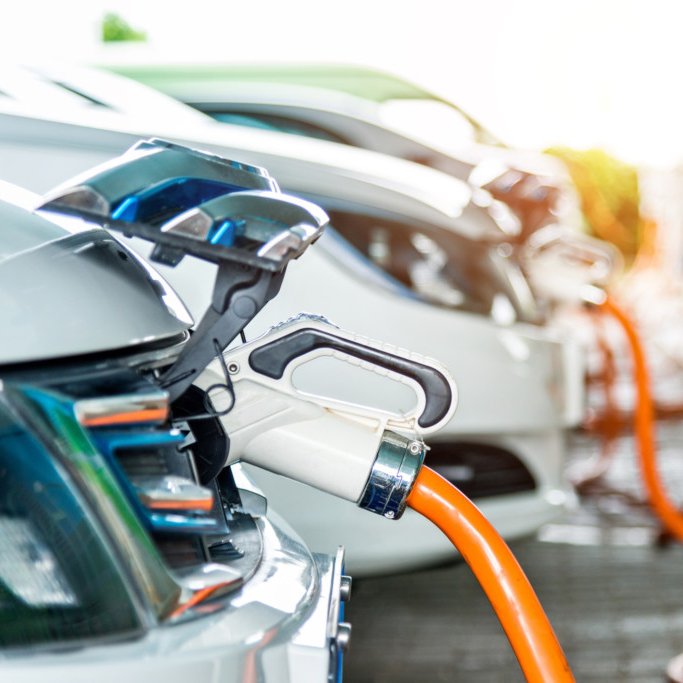 EV vehicles being charged