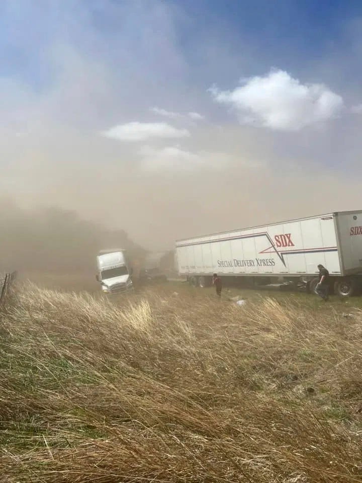 A crash involving at least 20 vehicles shut down a highway in Illinois on Monday May 1, 2023. (AP)
