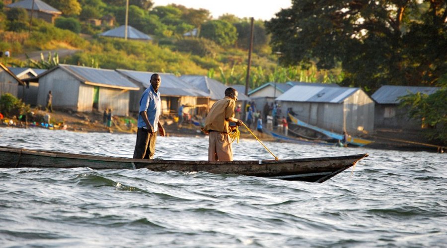 Fishers work on Lake Victoria in Africa