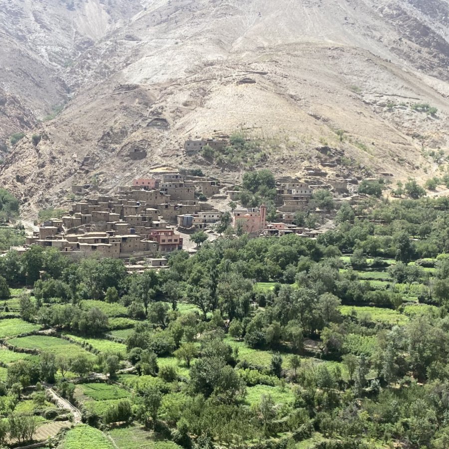 Moroccan town in High Atlas Mountains