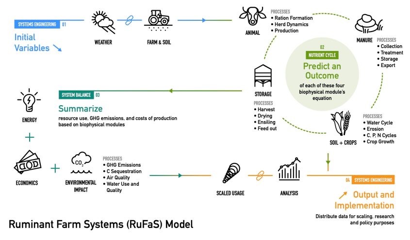 Flowchart illustrating the RuFaS process.