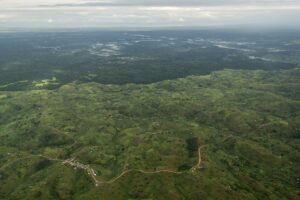 Aerial view of Uganda between Entebbe Bwindi