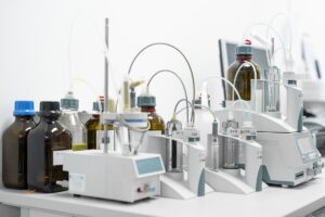 Laboratory equipment seen on a table in a clean room (iStock)