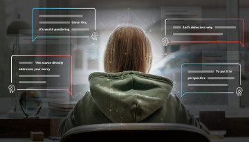 Illustration of a web user interacting with an LLM