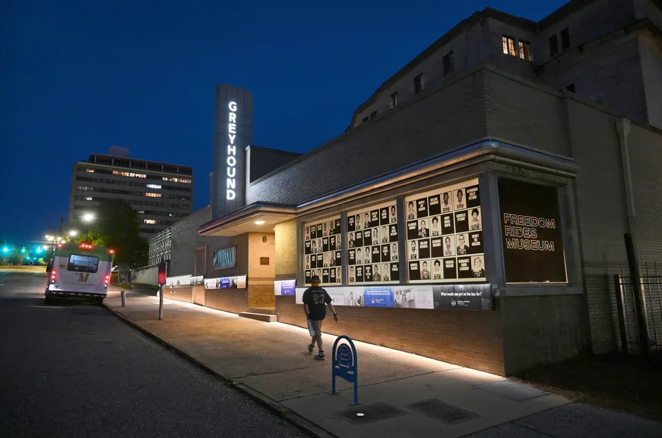 The former Greyhound Bus Station in Montgomery, Alabama, now houses the Freedom Rides Museum. It’s one of several buildings from the bus company’s midcentury heyday that have been repurposed. Photographer: Michael S. Williamson/The Washington Post via Getty Images